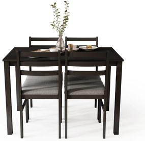 MAZZONI EXPORT Set TORINO masă + 4 scaune Negru/Gri deschis (material Sawana 21) - SET DE LEMN PENTRU BUCĂTĂRIE/SUFRAGERIE
