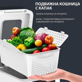 Purificator de alimente si apa Elixir, 72W, 9 L, Afisaj digital, 3 trepte, Control prin ecran tactil, 6 procese inteligente, Alb