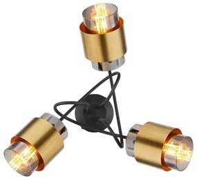 Lustră aplicată MILLEY 3xE27/40W/230V negru/alamă Globo 15560-3D
