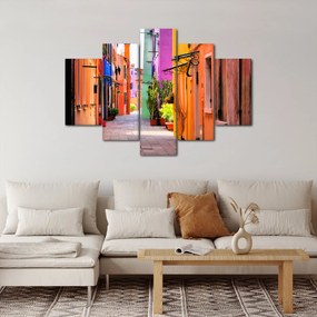 Tablou cu străduță colorata italiană (150x105 cm)