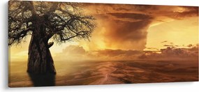 Tablou cu norii portocalii (120x50 cm)