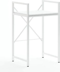 Suport raft pentru mașină de spălat și uscător cu sertar,alb