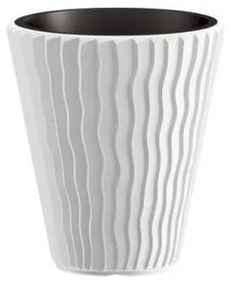 Ghiveci decorativ de flori, rotund, alb, 18/37 L, 39x43.6 cm, Sandy  