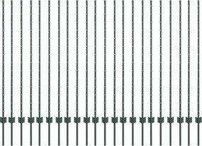 vidaXL Stâlp de gard. 22 pcs Verde 180 cm Oțel