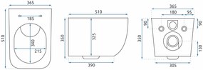 VAS WC SUSPENDABIL MARTIN SLIM RIMLESS DUROPLAST