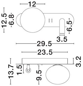 Aplica de perete cu reader LED NOBLE