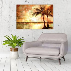 Tablou - Palmieri pe plajă (90x60 cm)