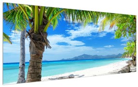 Tablou cu palmier și plaja (120x50 cm), în 40 de alte dimensiuni noi