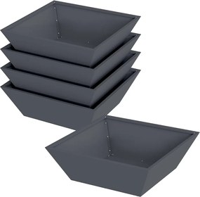 vidaXL Vază pentru Grădină 5 pcs Antracit 50 x 50 x 15 cm