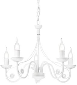 Lustră pe lanț DONATO 5xE14/40W/230V alb