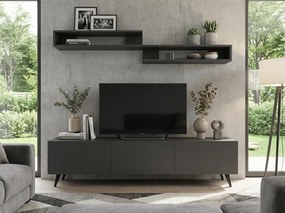 Dulap TV MIYA 150 cm cu polita de perete, antracit
