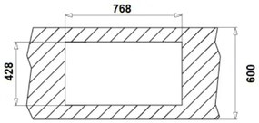 Chiuveta bucatarie Pyramis Ecoline ASPECT, 788x448mm, adancime 140mm, orientare cuva dreapta, montare pe blat, finisaj anti zgariere