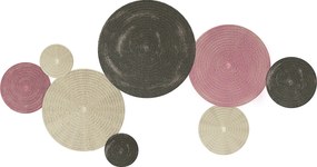 HOMCOM Artă Murală cu 8 Discuri 3D și Accesorii de Montare Incluse, Decorații Metalice de Perete, 110x7x58 cm, Bronz, Portocaliu și Galben | Aosom Romania