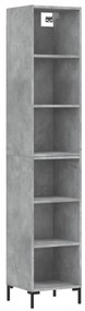 3189833 vidaXL Dulap înalt, gri beton, 34,5x32,5x180 cm, lemn prelucrat