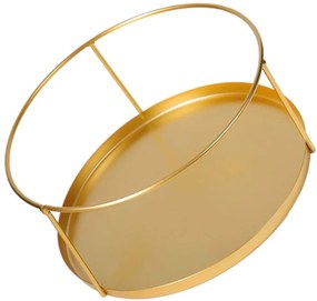 Tava decorativa Healifty, metal, auriu, 21 x 21 x 10 cm