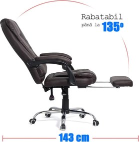 Scaun directorial cu suport de picioareOFF 418 maro