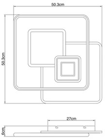 Plafonieră LED dimabilă RODERICK LED/50W/230V + telecomandă Globo 48441-50