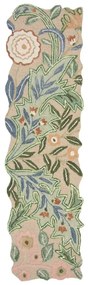 Covor tip traversă verde țesut manual din lână 60x230 cm Bryony Shaped Floral – Flair Rugs