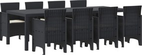 vidaXL Set de masă pentru grădină 9 pcs Antracit Polipropilenă
