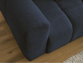 Colțar albastru extensibil/cu spațiu de depozitare cu tapițerie din țesătură bouclé (cu colț pe partea dreaptă/cu șezlong) Roxelane – Bobochic Paris