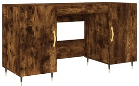 vidaXL Birou, stejar afumat, 140x50x75 cm, lemn compozit