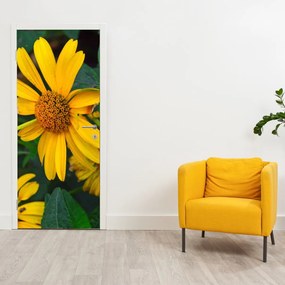 Fototapet pentru ușă - Flori galbene (95x205cm)