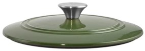 Oală din fontă emailată cu capac 25x11 cm, 3.5L – Perfect Home 11862, verde, cu interior antiaderent, perfectă pentru gătit lent și uniform
