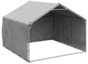 vidaXL Canisa de exterior cu capac 2x2x1,5 m otel galvanizat