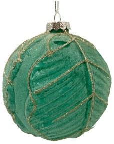 Glob din sticla Luxe Emerald 10cm, Verde