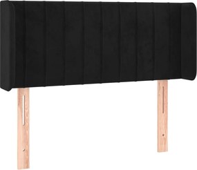 vidaXL Tăblie de pat cu aripioare negru 103x16x78/88 cm catifea