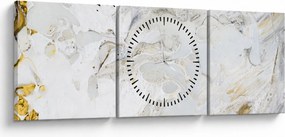 Tablou - Hârtie de ulei cu design de marmură (cu ceas) (90x30 cm)