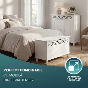 Ladă din lemn JERSEY, 80x40x48cm, alb Casaria
