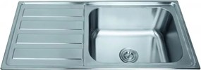Chiuveta inox Inter Ceramic Tampico cu o cuva si picurator stanga finisaj inox lucios 100x50 cm