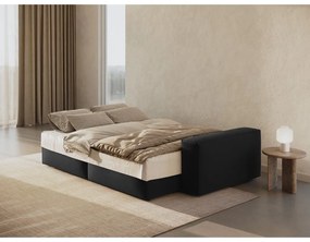 Canapea neagră extensibilă/cu spațiu de depozitare cu tapițerie din catifea 247 cm Jodie – Micadoni