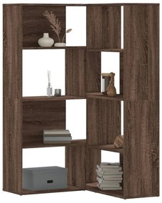 3307816 vidaXL Bibliotecă 4 niveluri, stejar maro, 85x85x140cm, lemn prelucrat