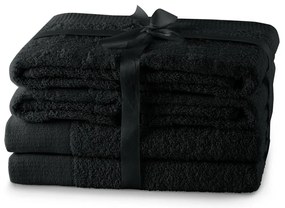Prosoape de baie negre 6 buc. din bumbac din frotir Amari – Restilo