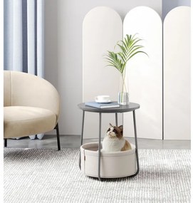 Măsuță laterală NOIRA, gri/alb