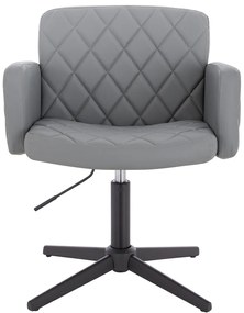 HR802CROSS Scaun Gri din Piele Ecologica cu Bază Neagră