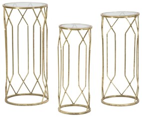 Măsuțe auxiliare rotunde cu blat din sticlă 3 buc. ø 32 cm Tunisi – Mauro Ferretti