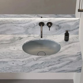 Lavoar sub blat Omnires Shell M+ finisaj gri cenusa mat 55 cm