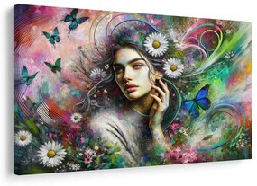 Tablou armonie florală cu fluturi