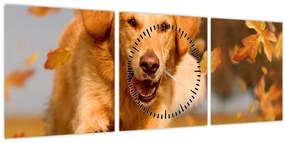 Tablou - Golden Retriever (cu ceas) (90x30 cm)