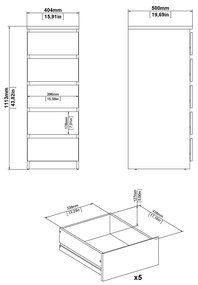Comodă în culoare naturală cu aspect de lemn de stejar 40x111x50 cm Naia – Tvilum