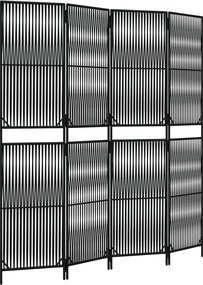 vidaXL Separator de cameră cu 4 panouri, negru, poliratan