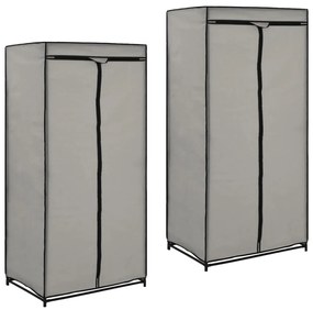vidaXL Șifoniere, 2 buc., gri, 75 x 50 x 160 cm