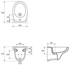 Set vas wc suspendat cu capac duroplast si bideu, Cersanit Terra