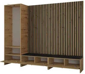 Mobilier hol Esmaldos VI (Stejar artisan + Negru + Bej) . 1104719