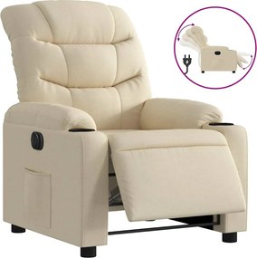 vidaXL Fotoliu rabatabil electric, crem, material textil