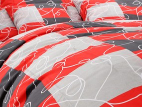 Lenjerie de pat din crepon Culoare rosu, CUBE
