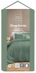 Cearceaf verde 160x200 cm Linella – douceur d'intérieur